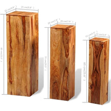 Load image into Gallery viewer, 3 Piece Solid Sheesham Wood Plant Stands for Indoor and Outdoor Use - Adler&#39;s Store