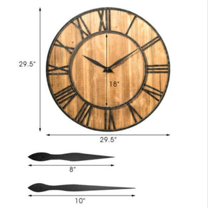 30 Inch Round Wooden Wall Clock - Adler's Store