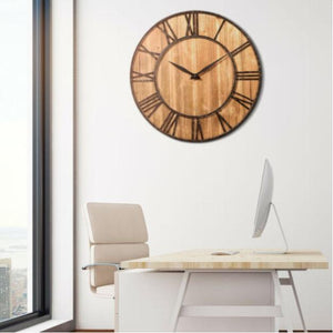 30 Inch Round Wooden Wall Clock - Adler's Store