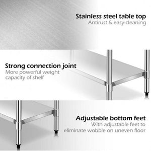 30 x 48 Inch Stainless Steel Food Preparation Table - Adler's Store