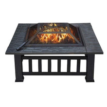 Load image into Gallery viewer, 32 Inch Outdoor Metal Fire Pit Square Stove With Mesh Cover - Adler&#39;s Store