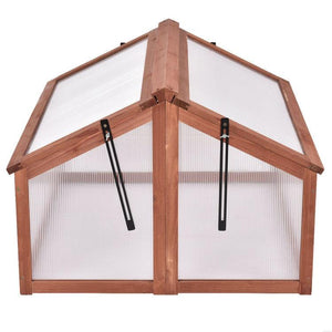 35 x 31 Inch Portable Wooden Greenhouse Cold Frame Weather Plant Protection Box - Adler's Store