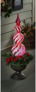 36 Inch Led Twinkling Shatterproof Wreath in Urn Finial Ornament - Adler's Store