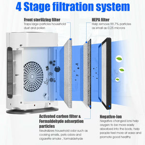 4-in-1 Composite Ionic Low Noise Air Purifier with HEPA Filter - Adler's Store