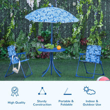 Load image into Gallery viewer, 4-Piece Kids Portable Folding Table and Chair Set with Removable Adjustable Umbrella - Adler&#39;s Store
