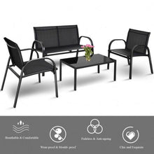 Load image into Gallery viewer, 4 Piece Patio Furniture Set with Glass Top Coffee Table - Adler&#39;s Store