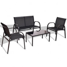 Load image into Gallery viewer, 4 Piece Patio Furniture Set with Glass Top Coffee Table - Adler&#39;s Store