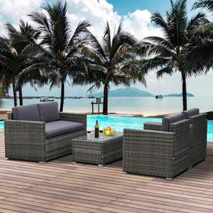 4 Piece Rattan Wicker Patio Furniture Set - Adler's Store