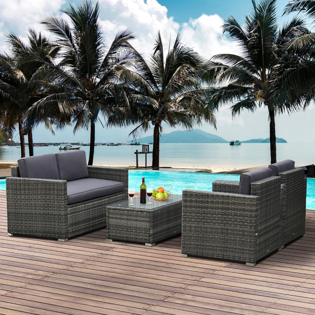 4 Piece Rattan Wicker Patio Furniture Set - Adler's Store