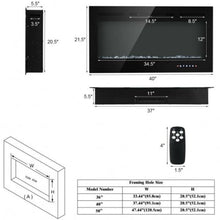 Load image into Gallery viewer, 40 Inch Electric Recessed Wall Mounted Multicolor Flame Fireplace - Adler&#39;s Store