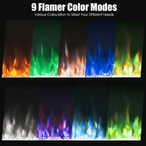 40 Inch Electric Recessed Wall Mounted Multicolor Flame Fireplace - Adler's Store