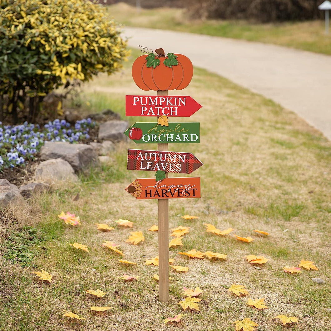 41.75 Inch Fall Wooden Pumpkin Patch Autumn Garden Yard Sign - Adler's Store