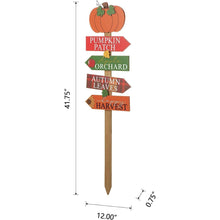 Load image into Gallery viewer, 41.75 Inch Fall Wooden Pumpkin Patch Autumn Garden Yard Sign - Adler&#39;s Store
