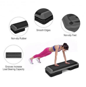 43 Inch Adjustable Height Aerobic Step with 4 Risers - Adler's Store