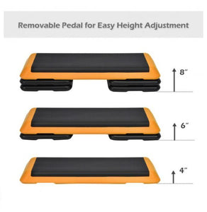 43 Inch Adjustable Height Aerobic Step with 4 Risers - Adler's Store