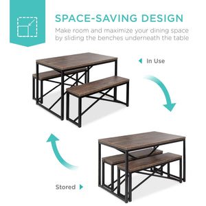 45.5 inch Space-Saving 3-Piece Dining Furniture Set - Adler's Store