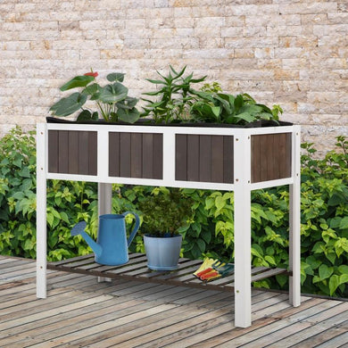 47 x 23 x 35 Inch 2 Tiers Elevated Wooden Planter Bed - Adler's Store