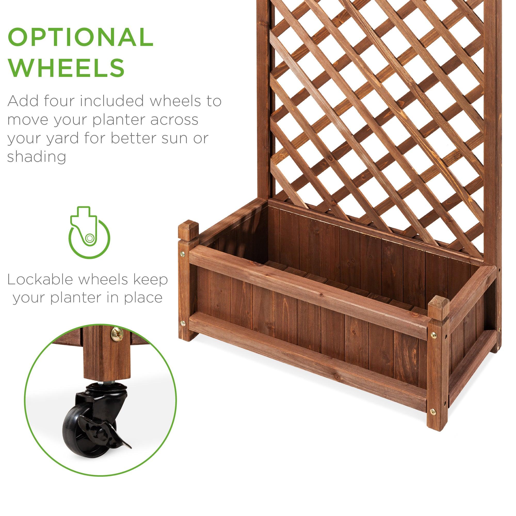 lattice trellis planter 48 Inch Wooden Lattice Trellis and Planter Box