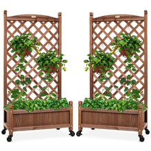 Load image into Gallery viewer, 48 Inch Wooden Lattice Trellis and Planter Box - Adler&#39;s Store