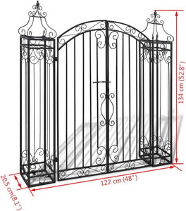 48 x 52 Inch Ornamental Iron Garden Gate with Mounting Posts - Adler's Store