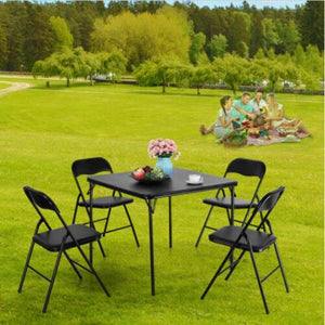 5 PCS Plastic Folding Table and 4 Chairs Dining Set - Adler's Store