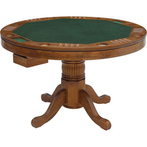 5 Piece 3-in-1 Poker Game Table Entertainment Dining Set With 4 Upholstered Chairs - Adler's Store