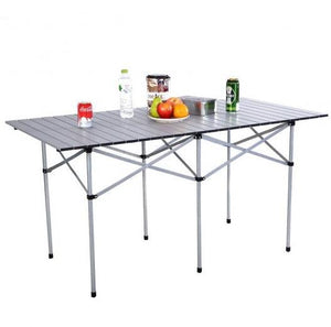55 x 27 Inch Aluminum Roll Up Folding Camping Rectangle Picnic Table - Adler's Store