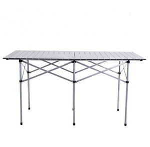 55 x 27 Inch Aluminum Roll Up Folding Camping Rectangle Picnic Table - Adler's Store