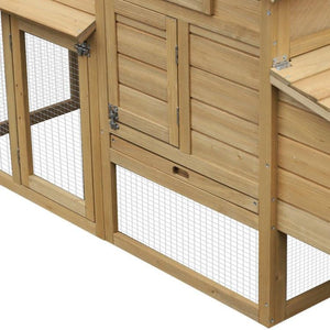 59 Inch Wooden Chicken Coop Hen House with Nesting Box and Run - Adler's Store