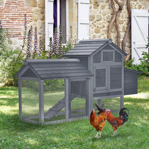 59 Inch Wooden Chicken Coop Hen House with Nesting Box and Run - Adler's Store
