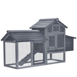 59 Inch Wooden Chicken Coop Hen House with Nesting Box and Run - Adler's Store