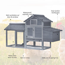 Load image into Gallery viewer, 59 Inch Wooden Chicken Coop Hen House with Nesting Box and Run - Adler&#39;s Store