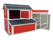 Load image into Gallery viewer, 6 Chickens Firwood Red Barn Chicken Coop with Roof Top Planter - Adler&#39;s Store