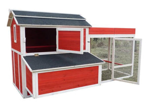 6 Chickens Firwood Red Barn Chicken Coop with Roof Top Planter - Adler's Store