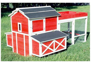 6 Chickens Firwood Red Barn Chicken Coop with Roof Top Planter - Adler's Store