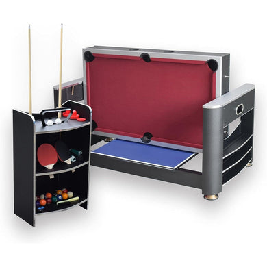 6 Foot 3-in-1 Triple Game Table with Billiards Air Hockey Table Tennis and Bonus Accessory Rack - Adler's Store