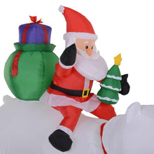 Load image into Gallery viewer, 6 Foot Light Up Inflatable Santa Claus and Polar Bear Holiday Decor - Adler&#39;s Store