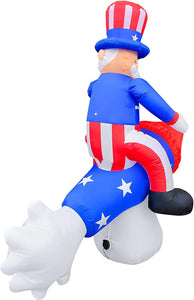 6 Ft Inflatable Uncle Sam on Rocket Decoration - Adler's Store