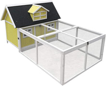 Load image into Gallery viewer, 6 Ft Wooden Farmhouse Chicken Coop with Large Wire Mesh Run - Adler&#39;s Store