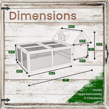 Load image into Gallery viewer, 6 Ft Wooden Farmhouse Chicken Coop with Large Wire Mesh Run - Adler&#39;s Store