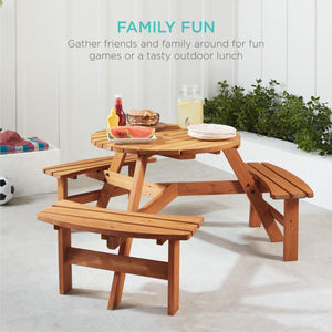 6-Person Fir Wood Picnic Table with Umbrella Hole - Adler's Store