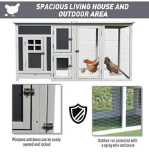 Load image into Gallery viewer, 63 inch Fir Wood Chicken Coop with Run and Nesting Box - Adler&#39;s Store