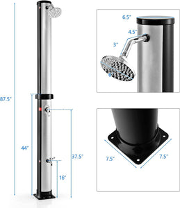 7 Foot Solar Heated Shower with Shower Head and Foot Spigot - Adler's Store