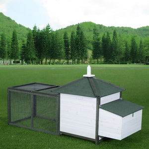 77 Inch Chicken Coop with 2-Part Nesting Box and Run - Adler's Store
