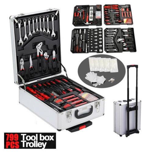 799pcs Hand Tool Kit Mechanics Set Trolley Toolbox - Adler's Store