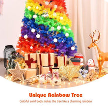 Load image into Gallery viewer, 7Ft Rainbow Swirl Artificial PVC Christmas Tree with Metal Stand - Adler&#39;s Store