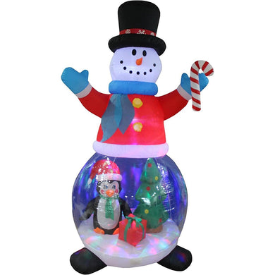 8 Ft Inflatable Snowman with Led Lighted Globe - Adler's Store