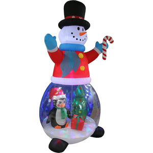 8 Ft Inflatable Snowman with Led Lighted Globe - Adler's Store