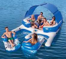 Load image into Gallery viewer, 8-Person Floating Island with UV Sun Shade and Connecting Lounge Rafts - Adler&#39;s Store