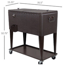 Load image into Gallery viewer, 80 Qt Outdoor Rolling Cooler Cart - Adler&#39;s Store